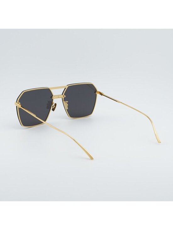 Bottega Veneta BV1045S 001 Sunglasses Gold Square Frame, Grey Lenses main image 2